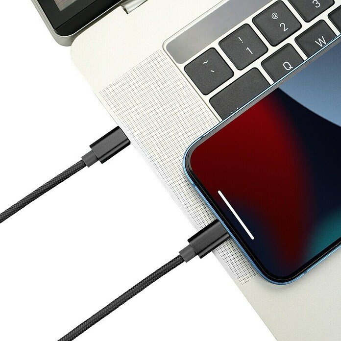 BAUHAUS Napajalni kabel USB  (3 m, Vtič USB C, Črna) | 3377 - Telefonzubehör | CBIC - Telefon | CBI - Audio/Video/Antenne/Sat | CB - Elektroinstallation | C - Elektro | BAUHAUS