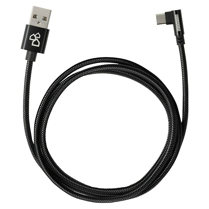 BAUHAUS Cable de carga USB A-C (Negro, 1 m, Clavija USB A, clavija USB C) | BAUHAUS