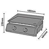 Cozze Plancha-Grill G 400 (Grillfläche (B x T): 48 x 35 cm, Anzahl Brenner: 2 Stk., Schwarz) | BAUHAUS