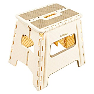 Arregui Taburete plegable (L x An x Al: 22 x 29 x 32 cm, Carga soportada: 150 kg, Plástico, Beige)