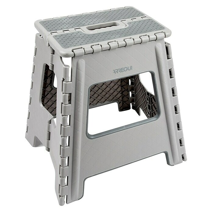 Arregui Taburete plegable (L x An x Al: 22 x 29 x 39 cm, Carga soportada: 150 kg, Plástico, Gris) | BAUHAUS