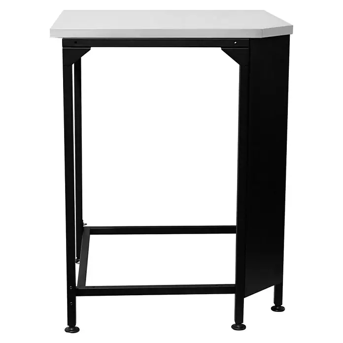 Cozze Outdoorküchen-Modul Eckelement - Schwarz/Silber, B x T x H: 70,5 x 60 x 90 cm - Ein stabiler schwarzer Werkstatttisch mit einer hellen Arbeitsplatte, ideal für Hobby und Beruf. Praktisch und robust.