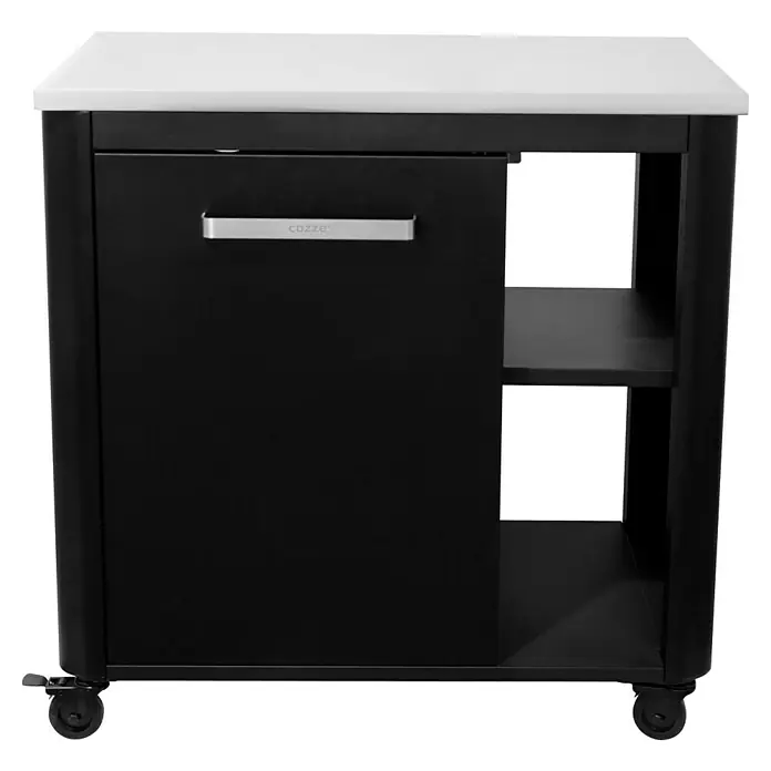 Cozze Outdoorküchen-Modul - Schwarz, B x T x H: 93,5 x 67 x 90 cm - Eleganter Servierwagen in Schwarz mit weißer Arbeitsplatte, ideal für Küche oder Esszimmer. Praktisch und stilvoll für den täglichen Gebrauch.
