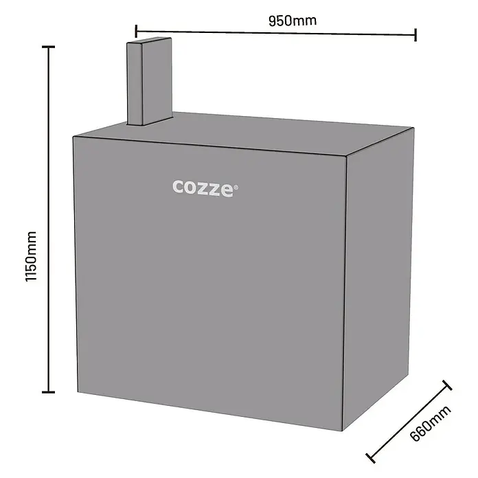 Cozze Grill-Schutzhülle - Passend für: Cozze Grillküchen-Modul Spüle, Kunststoff - Cozze Ofen: Die Abmessungen des Cozze Ofens sind 1150mm hoch, 950mm breit und 660mm tief. Perfekt für Pizza-Enthusiasten!