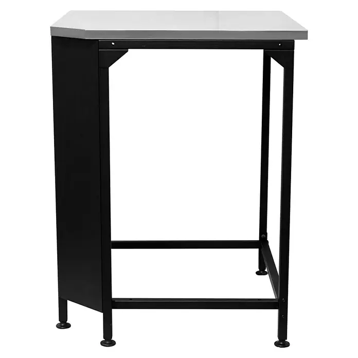 Cozze Outdoorküchen-Modul Eckelement - Schwarz/Silber, B x T x H: 70,5 x 60 x 90 cm - Abbildung eines Werkstatttisches mit stabiler Arbeitsfläche und robustem Metallgestell für den professionellen Einsatz.