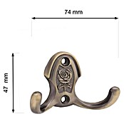 Walteco Garderobna kuka Rose  (D x Š x V: 47 x 74 x 32 mm, Broj kuka: 2 Kom.) | BAUHAUS