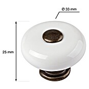 Walteco Ručkica za namještaj  (Promjer: 33 mm, Porculan) | BAUHAUS