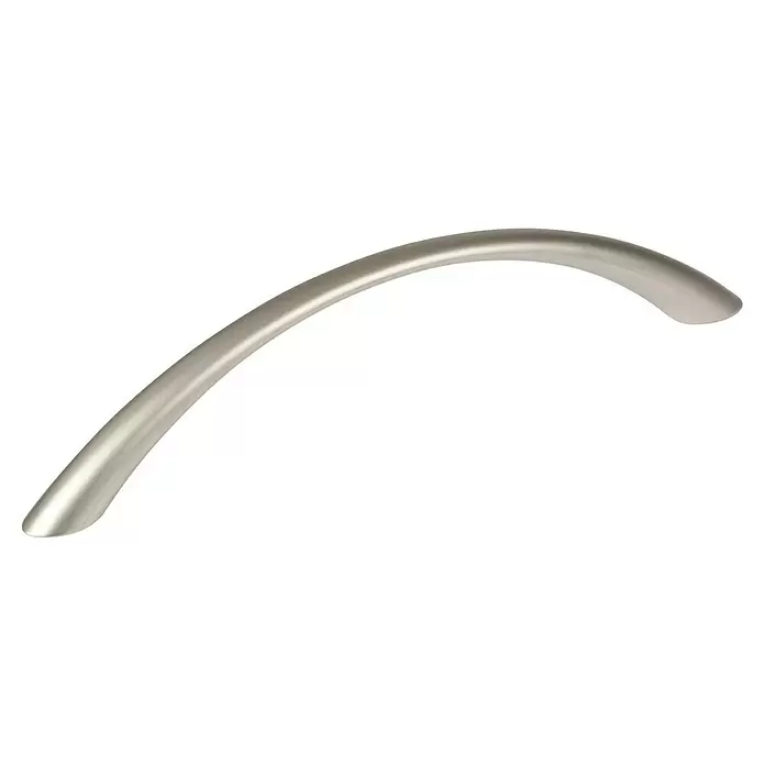 Walteco Möbelgriff Gitka - Lochabstand: 96 mm, Sonstige, Vernickelt matt - Gebogener Schrankgriff aus gebürstetem Nickel.