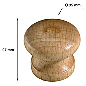 Walteco Ručka za namještaj Humberto  (Tip ručke za namještaj: Gumb, Ø x V: 35 x 27 mm, Drvo) | BAUHAUS