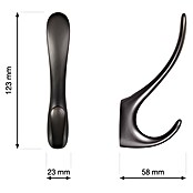 Walteco Jashaak Maxial (l x b x h: 123 x 23 x 58 mm, Aantal haken: 2 st., Antraciet) | BAUHAUS