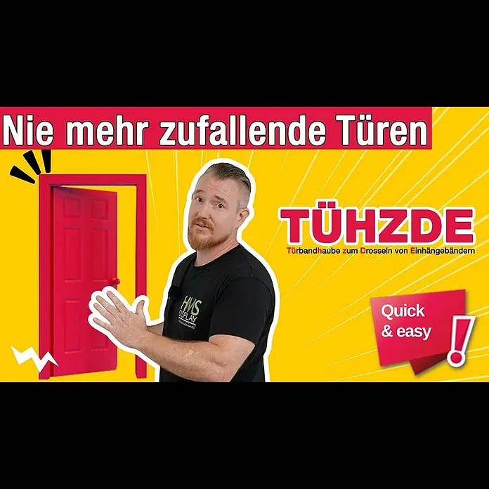 Türbandhaube TÜHZDE - Weiß, Aufbauhöhe 4 mm - THZDE: Die Lsung fr zufallende und schleifende Zimmertren 