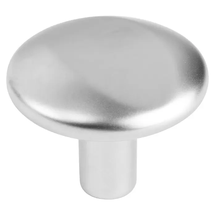 Walteco Möbelknopf Zamora - Durchmesser: 28 mm, Sonstige, Verchromt matt - Glänzender silberner, runder Schrankknopf mit metallischer Oberfläche.