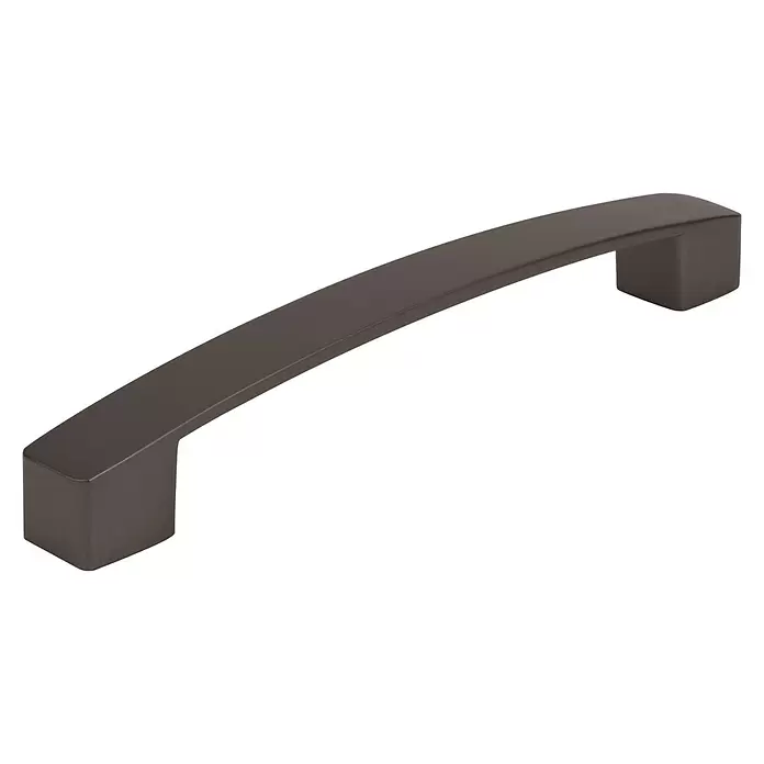 Walteco Möbelgriff Anzio - Lochabstand: 160 mm, Aluminium, Anthrazit - Dunkelgrauer gebogener Schrankgriff mit rechteckigen Enden.