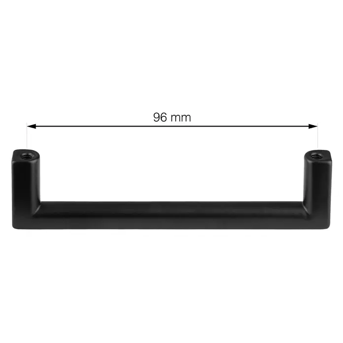 Walteco Möbelgriff Prisma - Lochabstand: 96 mm, Aluminium, Schwarz matt - Mattschwarzer Metallgriff mit 96 mm Lochabstand.
