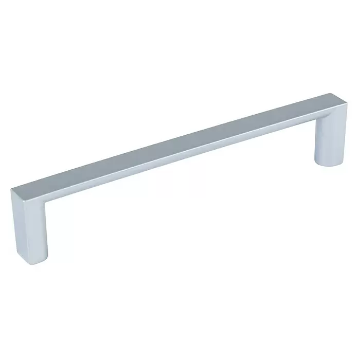 Walteco Möbelgriff - Lochabstand: 128 mm, Kunststoff, Silber, L x B x H: 136 x 11 x 26 mm - Silberfarbener rechteckiger Bügelgriff für Möbel.