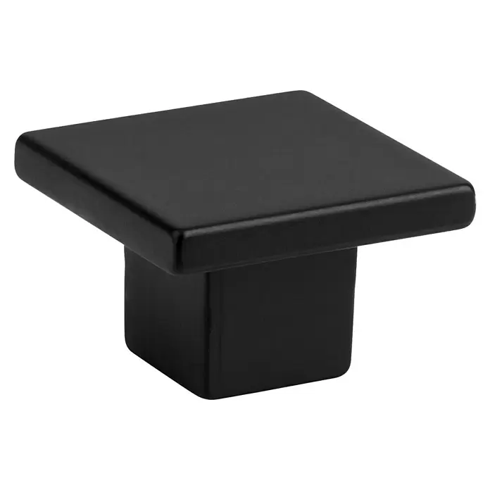 Walteco Möbelknopf Arca - L x B x H: 30 x 30 x 20 mm, Kunststoff, Schwarz matt - Mattschwarzer quadratischer Möbelknauf.