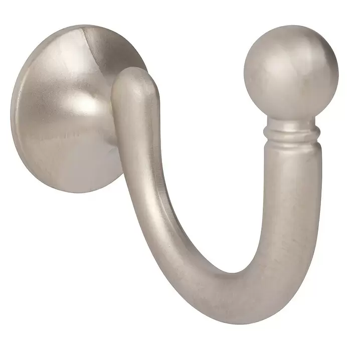 Walteco Garderobenhaken Hubert - L x B x H: 42 x 22 x 51 mm, Anzahl Haken: 1 Stk., Vernickelt matt - Wandhaken aus satiniertem Nickelmetall mit dekorativer Kugelzier.