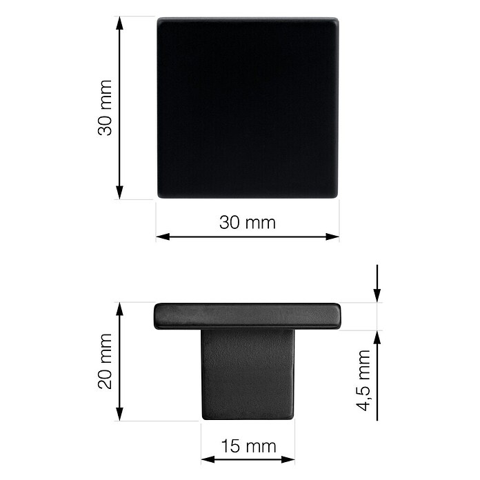 Walteco Ručkica za namještaj Arca  (D x Š x V: 30 x 30 x 20 mm, Plastika) | BAUHAUS