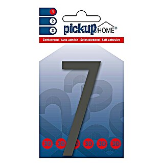 Pickup 3D Home Huisnummer Oslo (Hoogte: 9 cm, Motief: 7, Grijs, Kunststof, Zelfklevend)