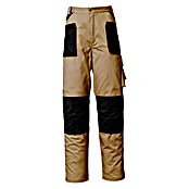Industrial Starter Pantalones de trabajo Stretch (L, Beige/Negro, Algodón: 97%, Spandex: 3%)
