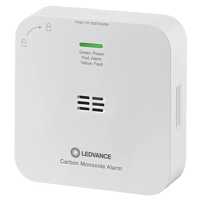 Ledvance Smart+ WiFi Kohlenmonoxidmelder - L x B x H: 8,5 x 2,73 x 8,5 cm, Batterielaufzeit: 5 Jahre - LEDVANCE Kohlenmonoxidmelder für zuverlässigen Schutz. Warnt vor gefährlichen Konzentrationen und sorgt für Sicherheit im Haus.