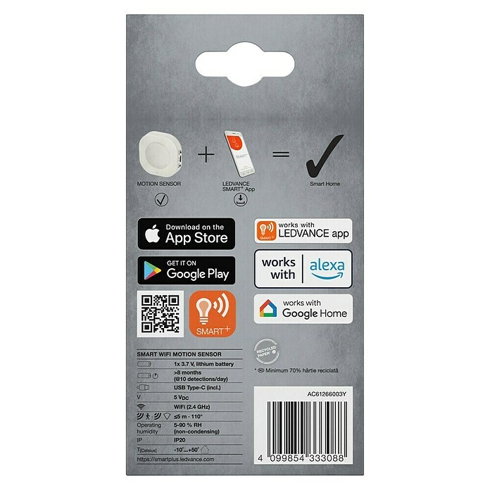 Ledvance Smart+ WiFi Bewegungsmelder (6,03 x 6,03 x 2,05 cm) | BAUHAUS