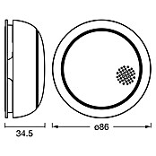 Osram Rauchwarnmelder Smoke Detector (Durchmesser: 8,6 cm, Batterielaufzeit: 5 Jahre, Alarmsignal: 85 dB, 1 Stk.) | BAUHAUS