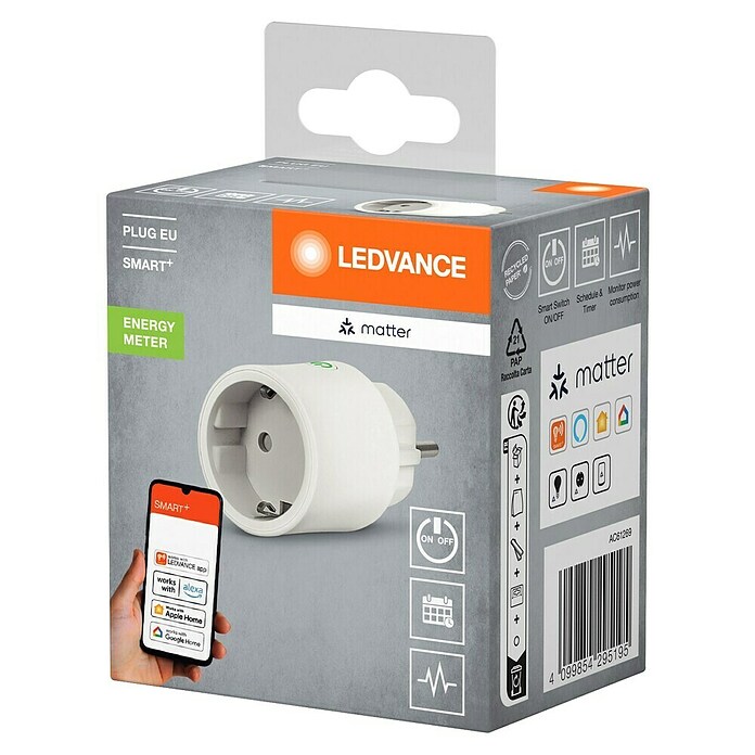 Ledvance Smart+ Smart-Steckdose matter (Innen, IP20, Weiß, 10 A, 1 Stk.) | BAUHAUS