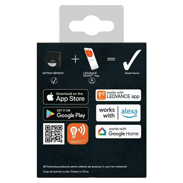 Ledvance Smart+ WiFi BewegungsmelderSchwarz, Reichweite ca.: 9 m