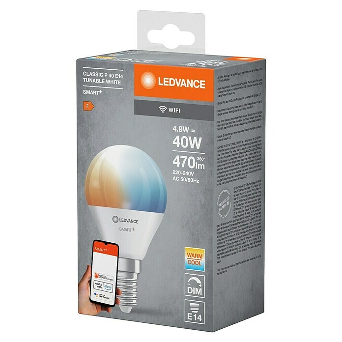 Ledvance Smart+ WiFi Smart-ledlamp (E14, Dimbaar, Meerkleurig, 470 lm, 4,9 W) | BAUHAUS