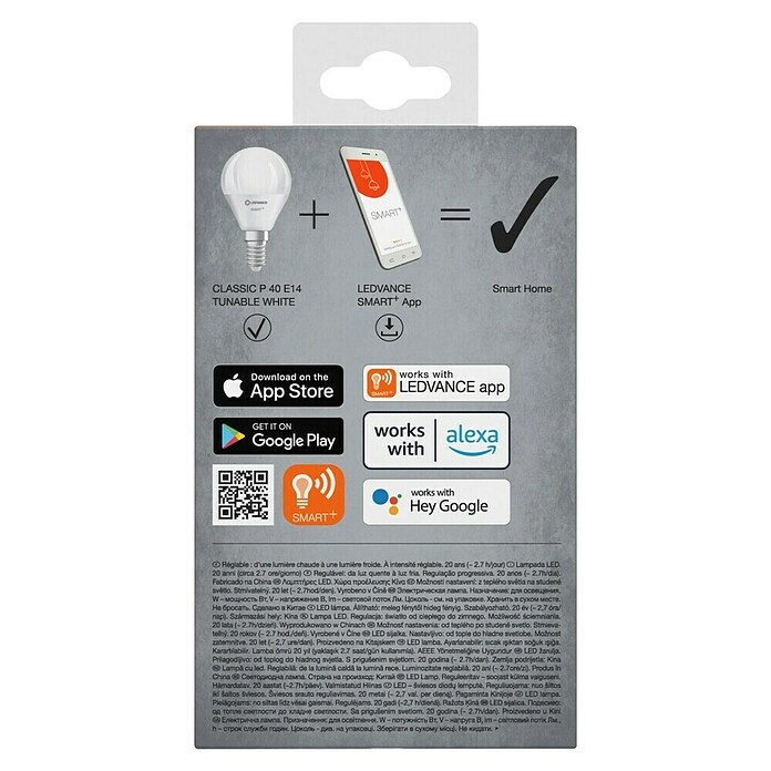 Ledvance Smart+ WiFi Smart-ledlamp (E14, Dimbaar, Meerkleurig, 470 lm, 4,9 W) | BAUHAUS