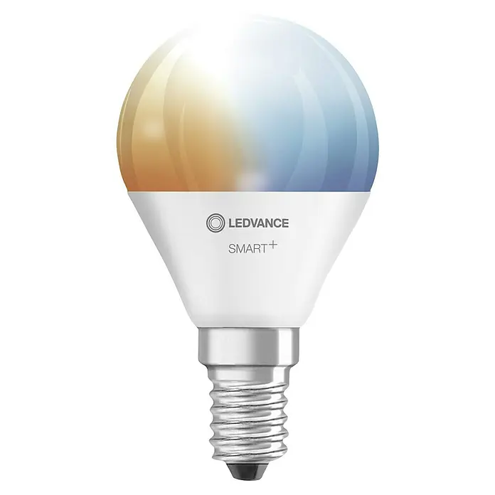 Ledvance Smart+ WiFi Smart-LED-Lampe P40 - E14, Dimmbar, Mehrfarbig, 470 lm, 4,9 W - Intelligente LEDVANCE SMART+ LED-Lampe mit E14-Sockel. Sie bietet eine vielseitige Beleuchtung und ist einfach per App steuerbar.