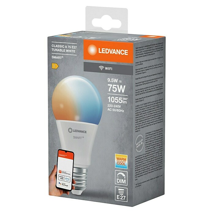 Ledvance Smart+ WiFi Smart-ledlamp (E27, Dimbaar, Meerkleurig, 1.055 lm, 9,5 W) | BAUHAUS