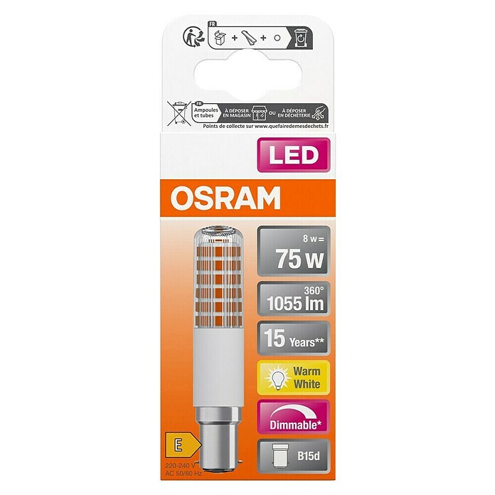 Ledvance LED žarulja T Slim  (B15d, Topla bijela, 1.055 lm, 8 W) | BAUHAUS