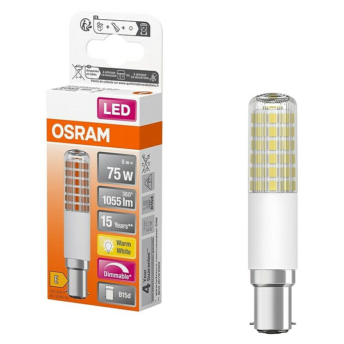 Ledvance LED žarulja T Slim  (B15d, Topla bijela, 1.055 lm, 8 W) | BAUHAUS