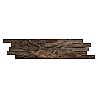 Indo Holzpaneel 3D Wall Diamondwood Ancient Brown (Teak, 610 x 150 x 10 mm, Anzahl Paneele: 11 Stk., 1,006 m²)