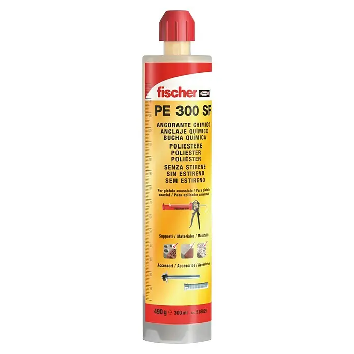 Fischer Anclaje químico FIS PE 300 SF - 300 ml, 2 ud. - Anclaje químico Fischer PE 300 SF para fijaciones fiables en diversos materiales, ideal para profesionales y aficionados al bricolaje.