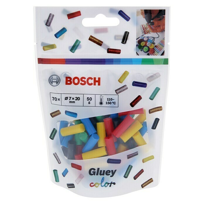 Bosch Gluey Klebepatronen Colour70 Stk., Durchmesser Klebepatrone: 7 mm, Farbig Unknown