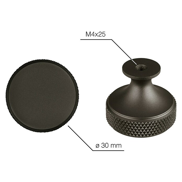 Walteco Meubelknop Dieren (Diameter: 30 mm, Aluminium, Bruin) | BAUHAUS