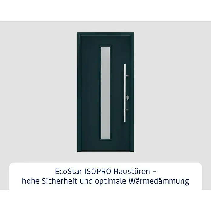 Hörmann EcoStar Haustür ISOPRO IP 020S - 110 x 210 cm, DIN Anschlag: Rechts, Anthrazitgrau - EcoStar ISOPRO Haustür mit hohem Sicherheitsstandard und optimaler Wärmedämmung für ein sicheres und energieeffizientes Zuhause.
