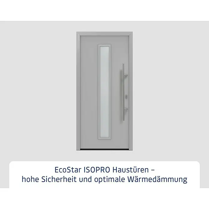 Hörmann EcoStar Haustür ISOPRO IP 020S - 110 x 210 cm, DIN Anschlag: Rechts, Weißaluminium - EcoStar ISOPRO Haustür mit hoher Sicherheit und optimaler Wärmedämmung für Ihr Zuhause.
