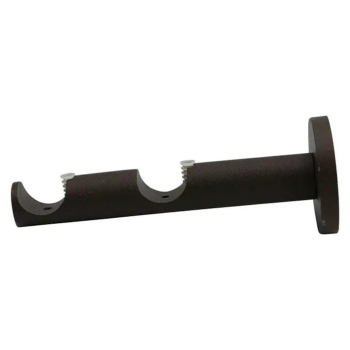 Expo Ambiente Doppelträger Function - Rost, Geeignet für: Gardinenstangen Ø 20 mm, Länge: 13,1 cm - Doppelter Gardinenstangenhalter in dunklem Braun. Dieses Halterungssystem bietet Platz für zwei Gardinenstangen übereinander.