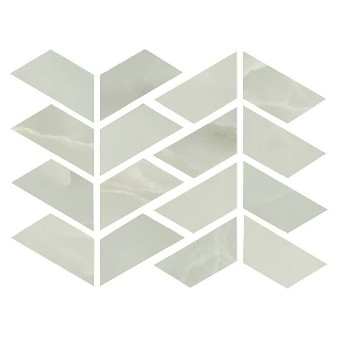 Azteca Mozaik pločica Onyx Lux V Light Green  (28 x 21,6 cm, Zelena, Svilenkasti sjaj) | BAUHAUS