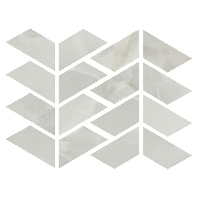 Azteca Mozaik pločica Onyx Lux V Light Grey  (28 x 21,6 cm, Svijetlo siva, Svilenkasti sjaj) | BAUHAUS