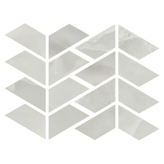 Azteca Mozaik pločica Onyx Lux V Light Grey  (28 x 21,6 cm, Svijetlo siva, Svilenkasti sjaj) | BAUHAUS
