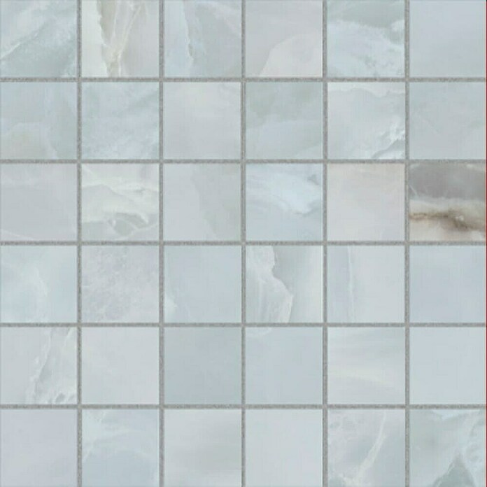 Azteca Mozaična ploščica Onyx Lux Light Blue  (30 x 30 cm, Svilnati sijaj) | Mozaiki iz naravnega kamna | Mozaične ploščice | Ploščice | Izdelki | BAUHAUS