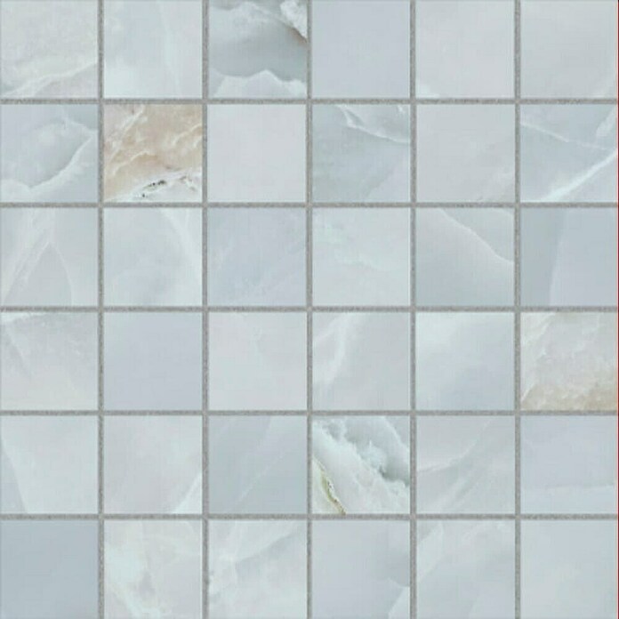 Azteca Mozaična ploščica Onyx Lux Light Blue  (30 x 30 cm, Svilnati sijaj) | Mozaiki iz naravnega kamna | Mozaične ploščice | Ploščice | Izdelki | BAUHAUS