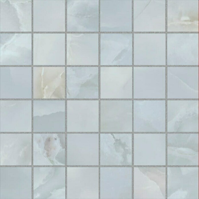 Azteca Mozaična ploščica Onyx Lux Light Blue  (30 x 30 cm, Svilnati sijaj) | Mozaiki iz naravnega kamna | Mozaične ploščice | Ploščice | Izdelki | BAUHAUS