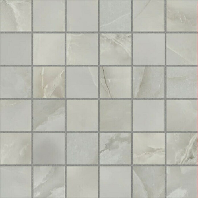 Azteca Mozaik pločica Onyx Lux Dark Grey  (30 x 30 cm, Tamno siva, Svilenkasti sjaj) | BAUHAUS