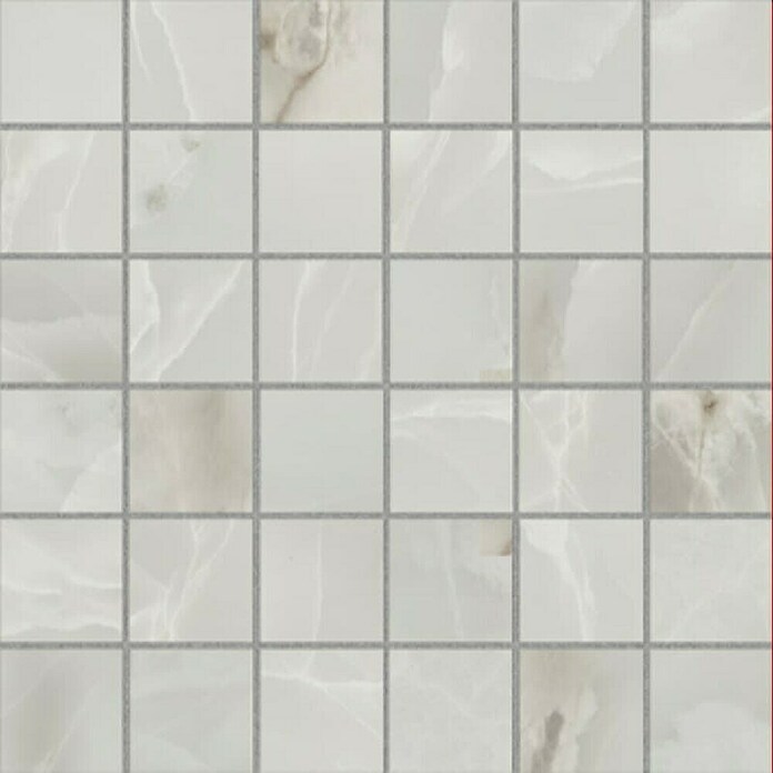 Azteca Mozaik pločica Onyx Lux Light Grey  (30 x 30 cm, Svijetlo siva, Svilenkasti sjaj) | BAUHAUS